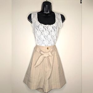 Chic Neutral Summer Set – Size 12 Shorts + XL Lace Tank